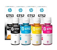 Combo Botellas de tinta HP GT52 - GT53 Negro y Colores